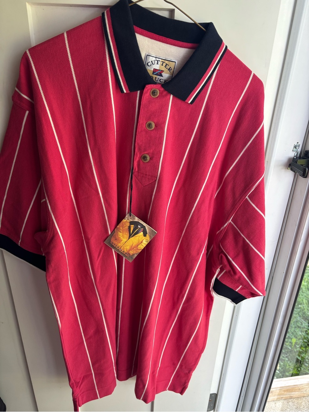 Cutter & Buck Red Polo with Navy Contrast Collar